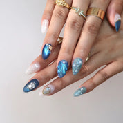 Deep Blue - Ersa Nails Nude Blue PressOnNails