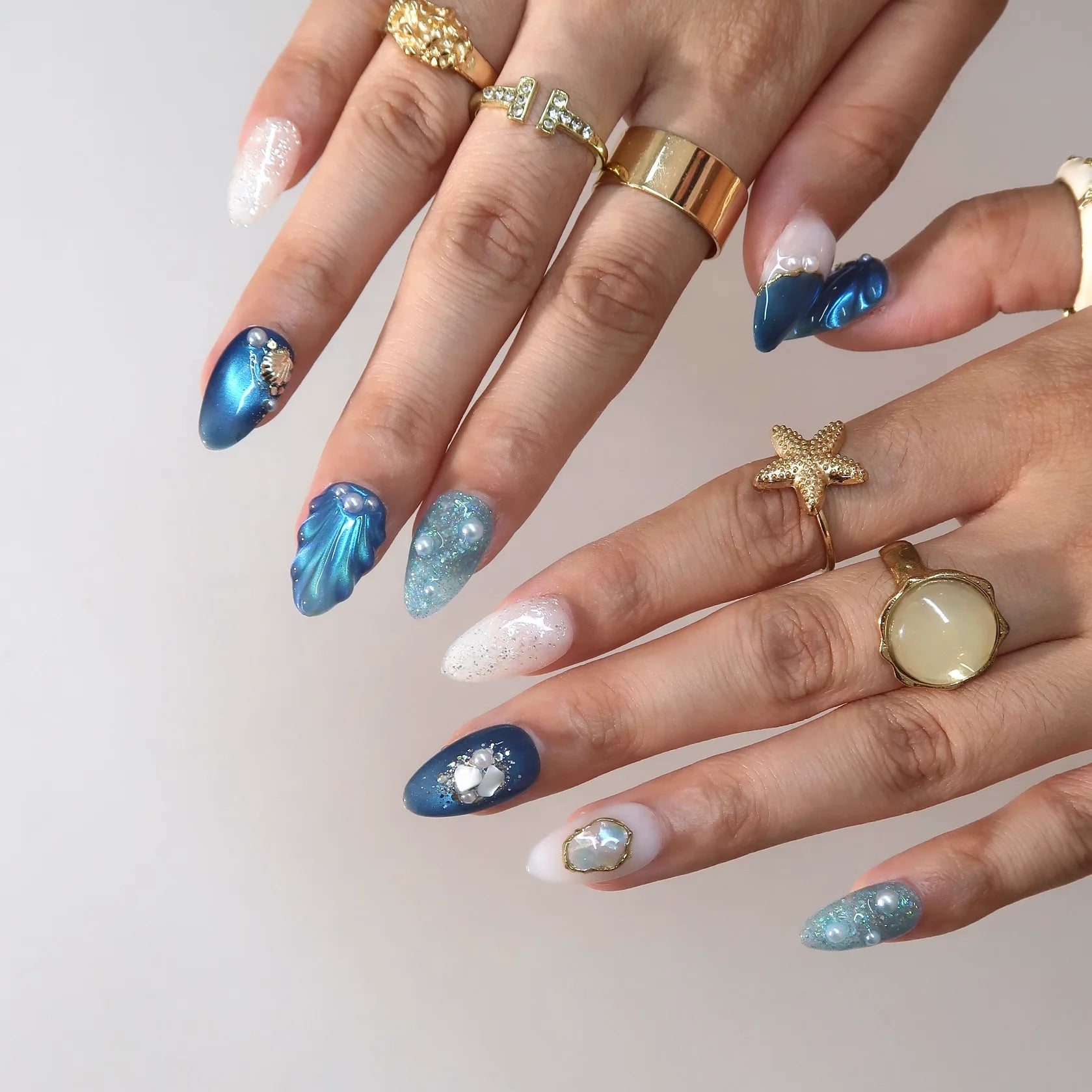 Deep Blue - Ersa Nails Nude Blue PressOnNails