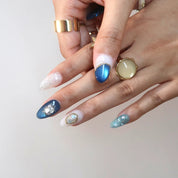 Deep Blue - Ersa Nails Nude Blue PressOnNails