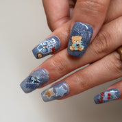 Denim Teddy- Ersa Nails Blue PressOnNails
