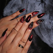 Devil's Eye - Ersa Nails Black Red PressOnNails