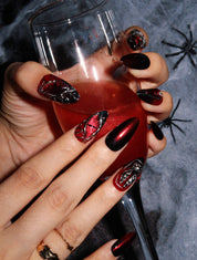 Devil's Eye - Ersa Nails Black Red PressOnNails