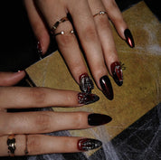 Devil's Eye - Ersa Nails Black Red PressOnNails