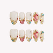 Diamond Drip - Ersa Nails Nude Red PressOnNails