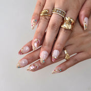 Diamond Drip - Ersa Nails Nude Red PressOnNails