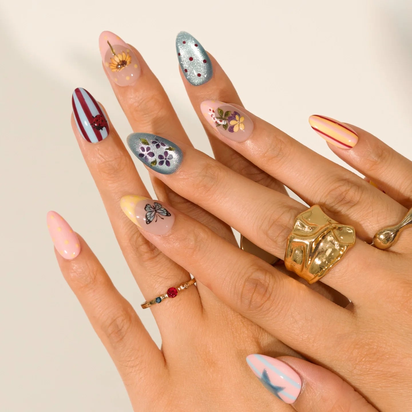 Dopamine - Ersa Nails Yellow Black Pink PressOnNails