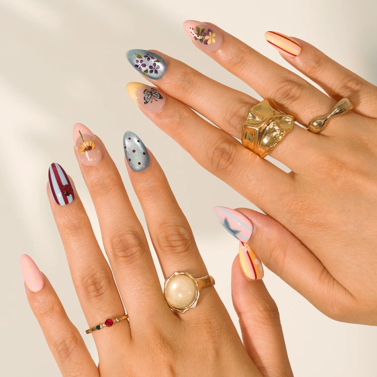 Dopamine - Ersa Nails Yellow Black Pink PressOnNails