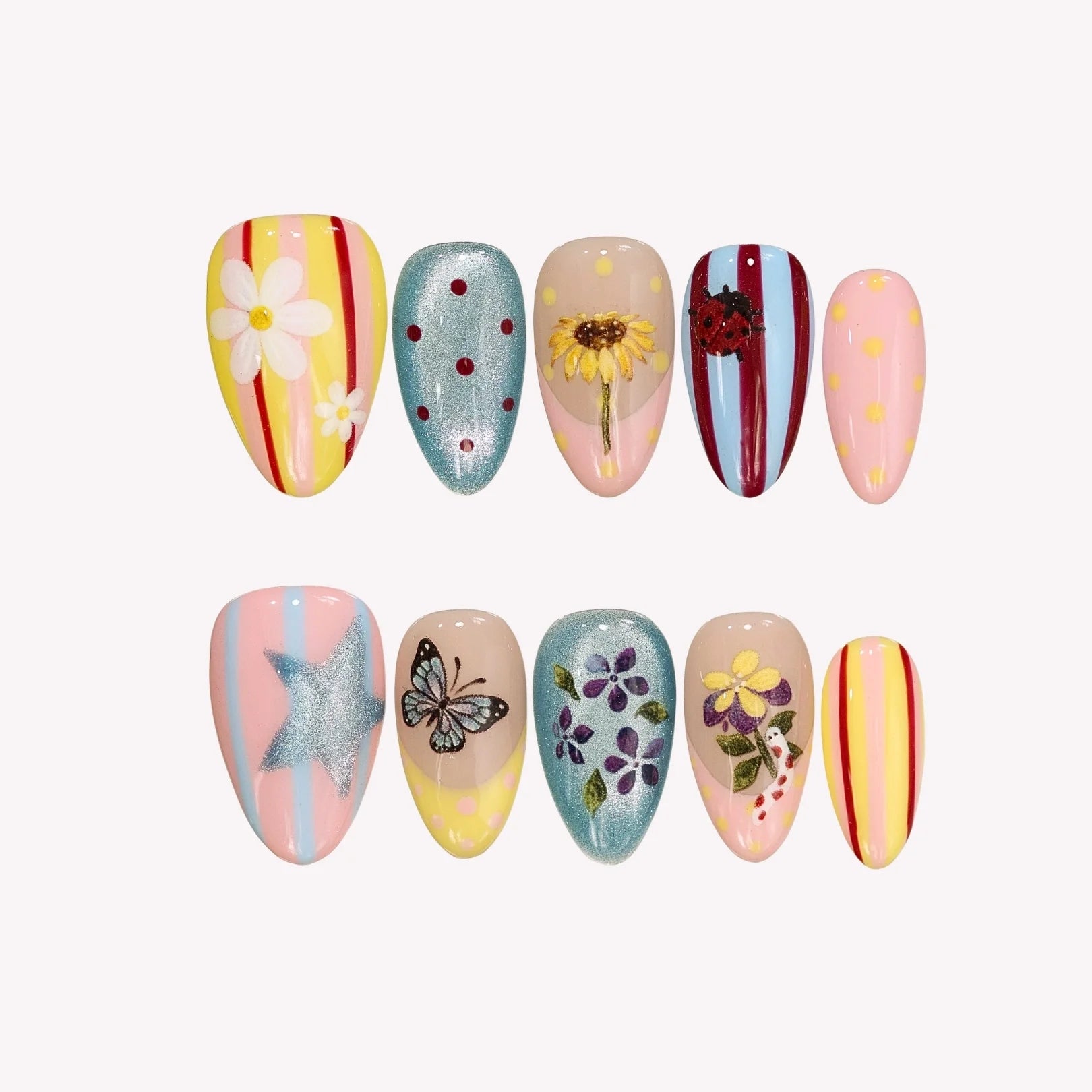 Dopamine - Ersa Nails Yellow Black Pink PressOnNails