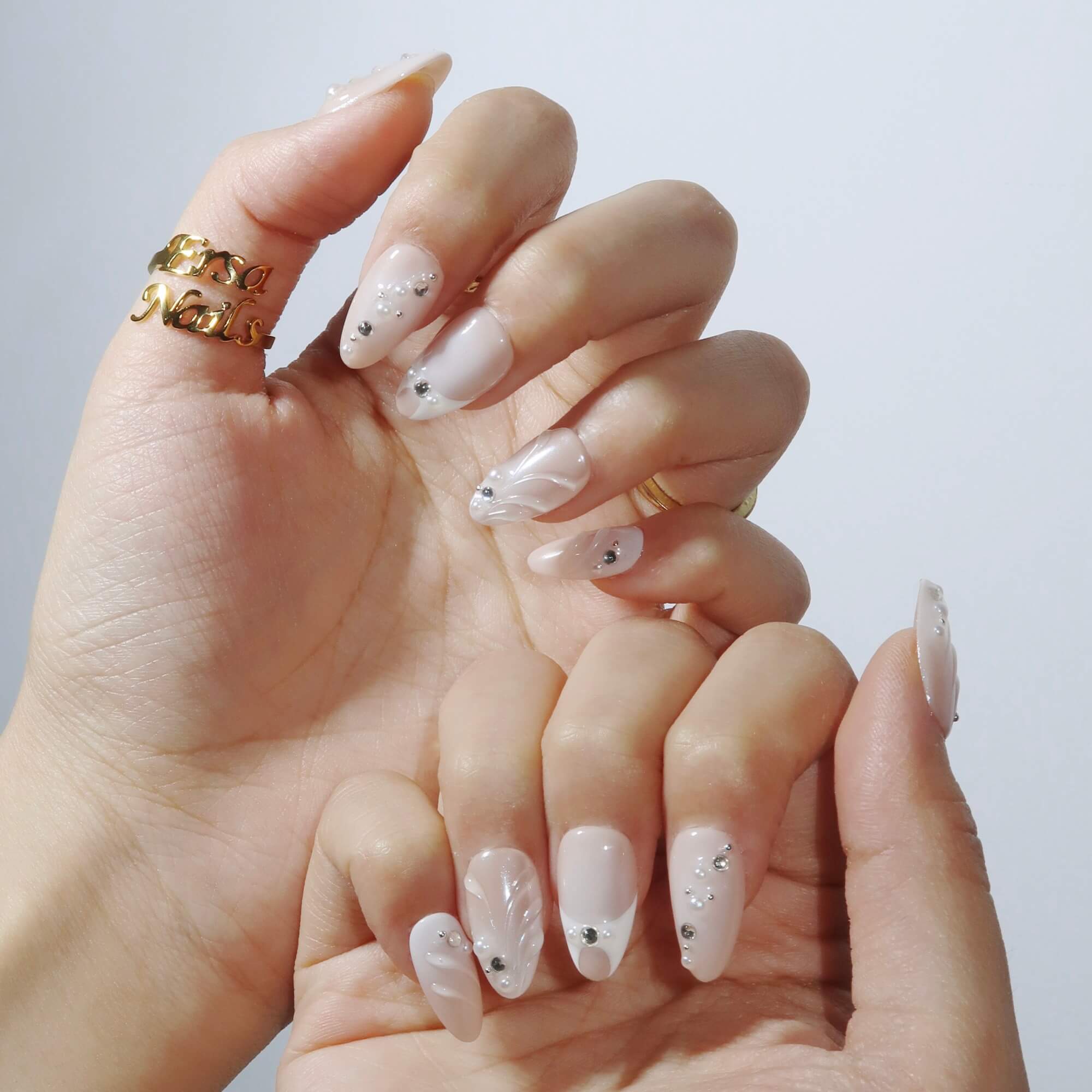 Dressed to the Nines - Ersa Nails Nude White PressOnNails