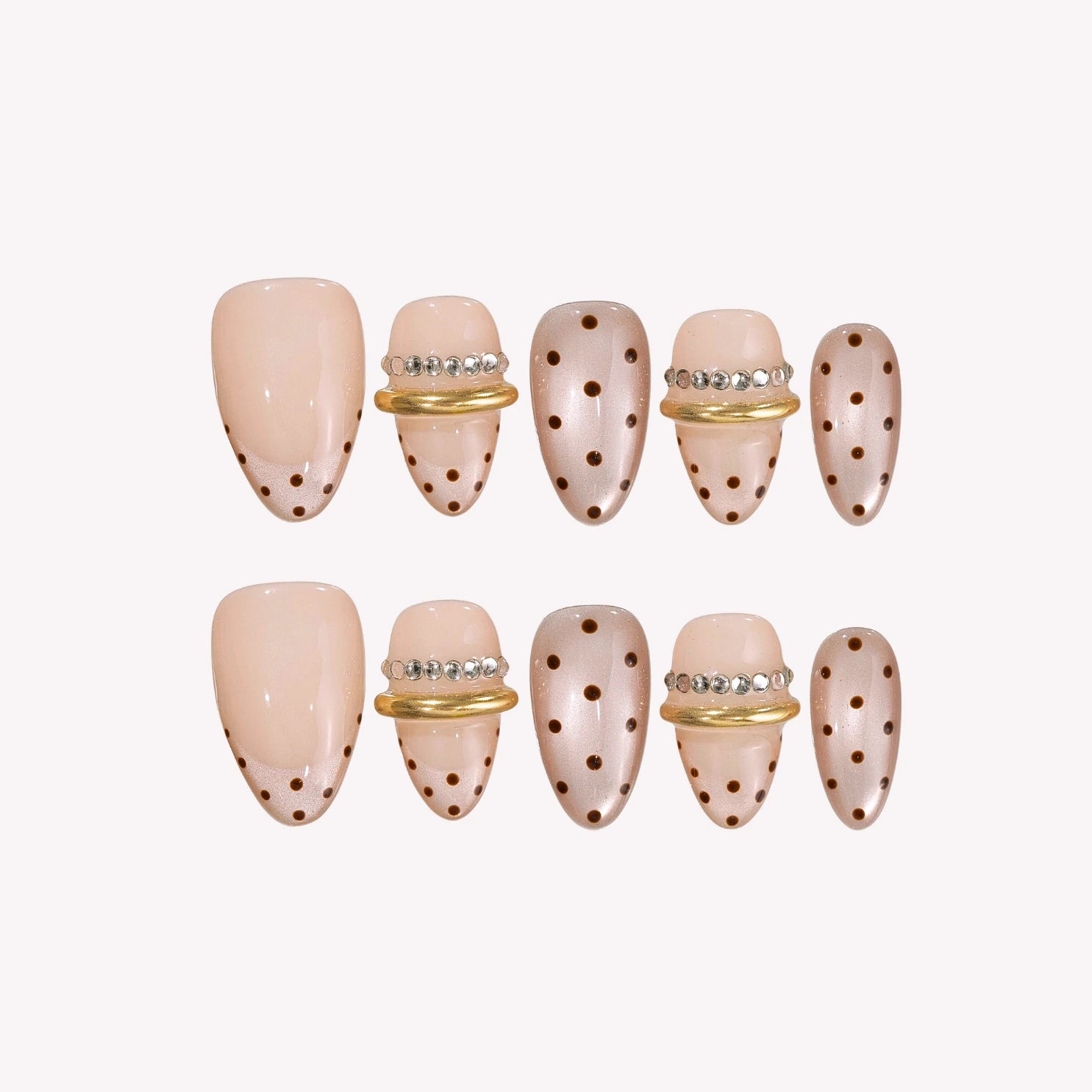 Easy Charm - Ersa Nails Nude Gold PressOnNails