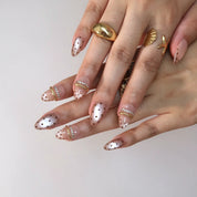 Easy Charm - Ersa Nails Nude Gold PressOnNails