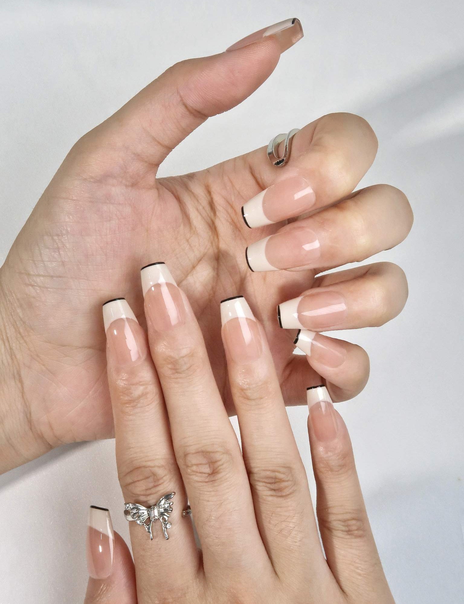 Elegant Moments - Ersa Nails Nude White Short Coffin PressOnNails