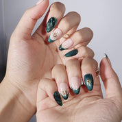 Mermaid's Melody - Ersa Nails Nude Jade Gold PressOnNails