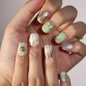 Emerald Dream - Ersa Nails Jade White Gold PressOnNails