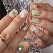 Emerald Dream - Ersa Nails Jade White Gold PressOnNails