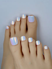 Entranced - Ersa Nails White PressOnToeNails