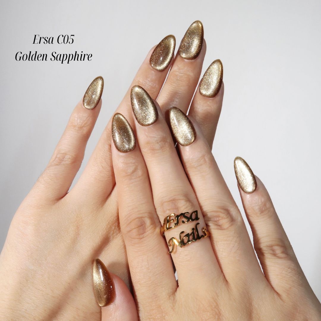Ersa C05 - Golden Sapphire - Ersa Nails Gold  PressOnNails