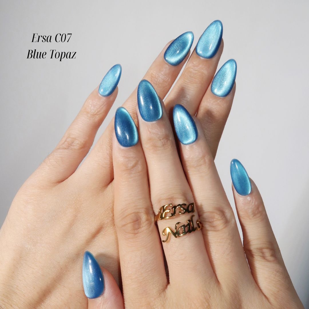 Ersa C07 - Blue Topaz - Ersa Nails Blue  PressOnNails