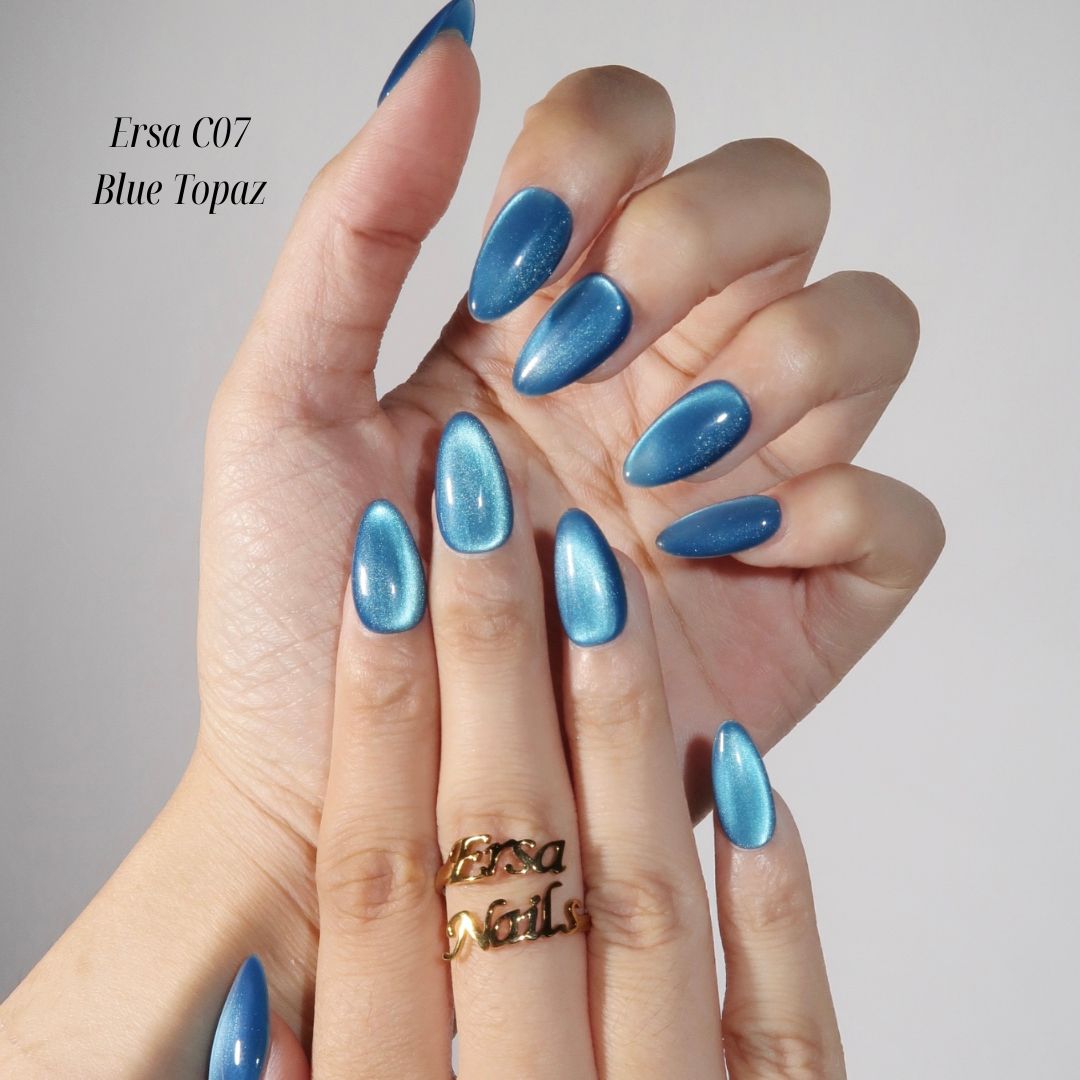 Ersa C07 - Blue Topaz - Ersa Nails Blue  PressOnNails