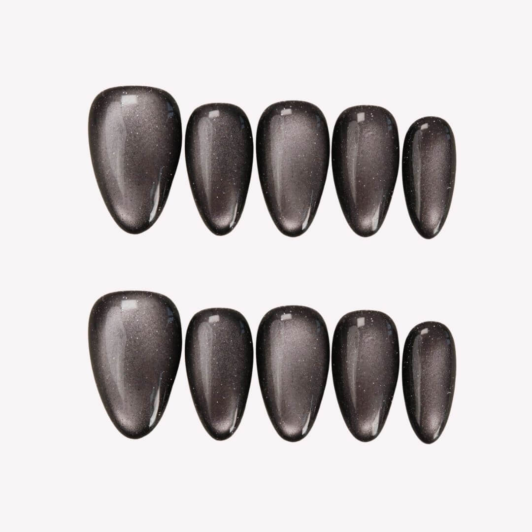 Ersa C08 - Black Diamond - Ersa Nails Black  PressOnNails