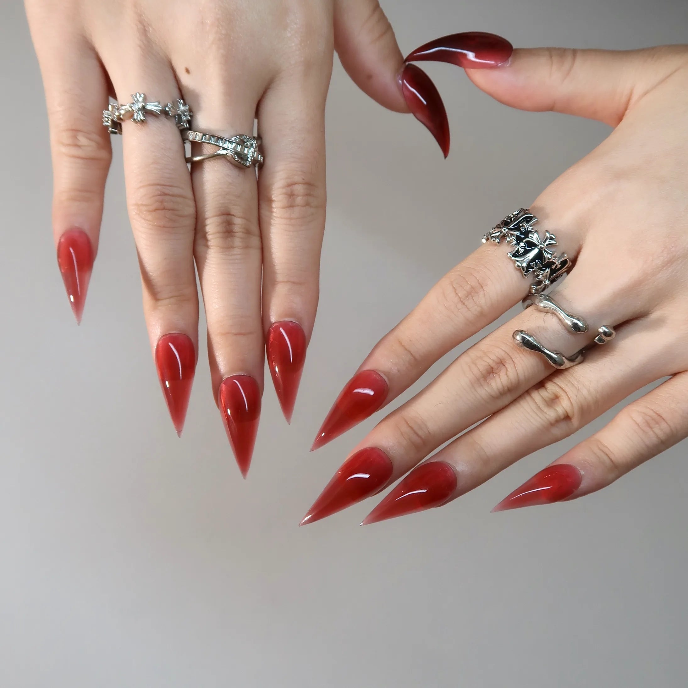 Ersa Cat Claw Series - Scarlet - Ersa Nails Red PressOnNails