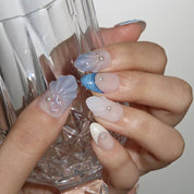 Whispering Tide - Ersa Nails Nude Blue PressOnNails