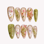 Fairy Garden - Ersa Nails Pink Jade PressOnNails