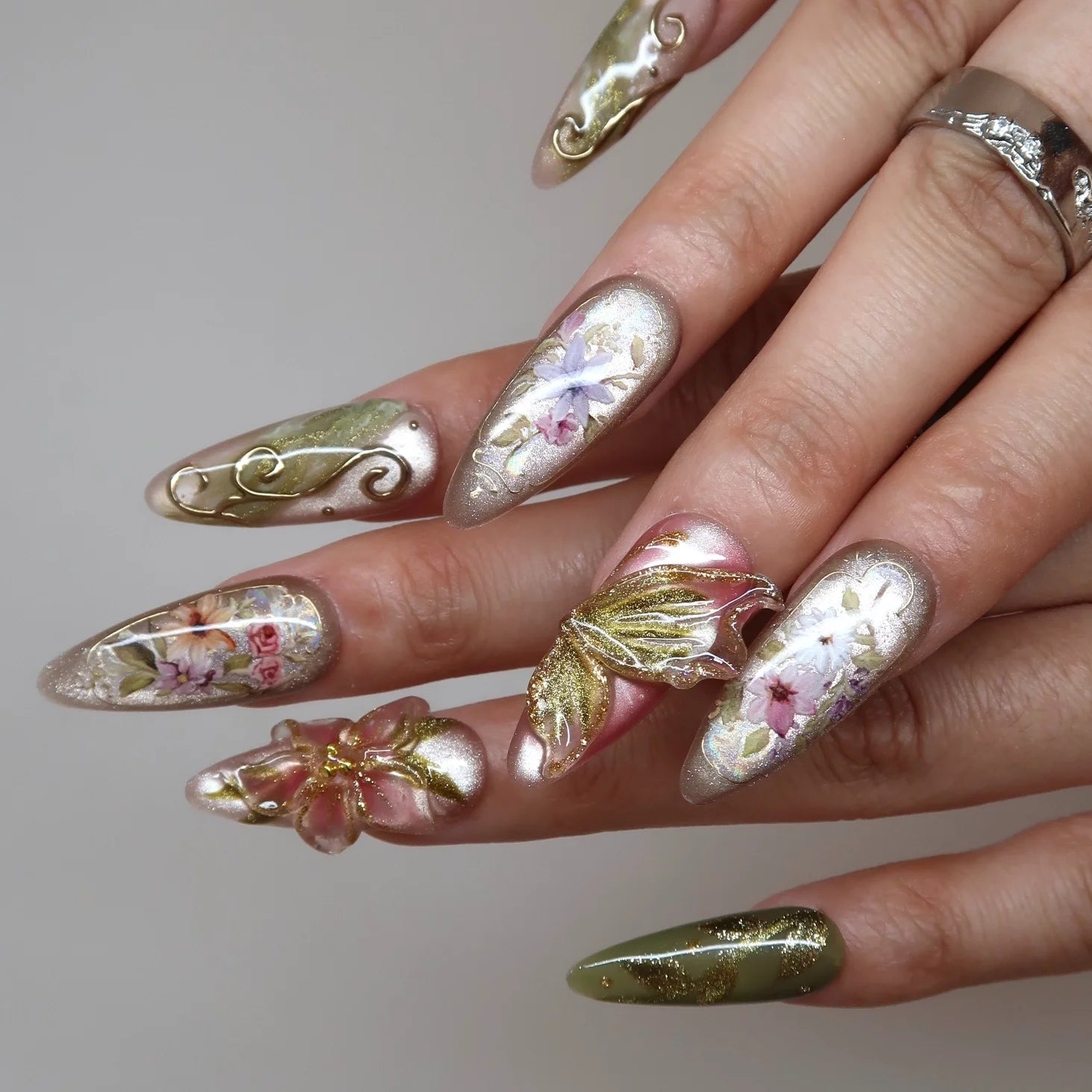 Fairy Garden - Ersa Nails Pink Jade PressOnNails