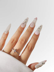 Fantasia - Ersa Nails White Pink Long Almond PressOnNails