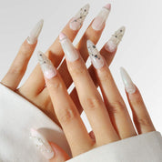 Fantasia - Ersa Nails White Pink Long Almond PressOnNails