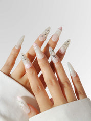 Fantasia - Ersa Nails White Pink Long Almond PressOnNails