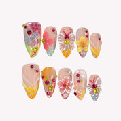 Fever Dream - Ersa Nails Red Yellow Nude PressOnNails
