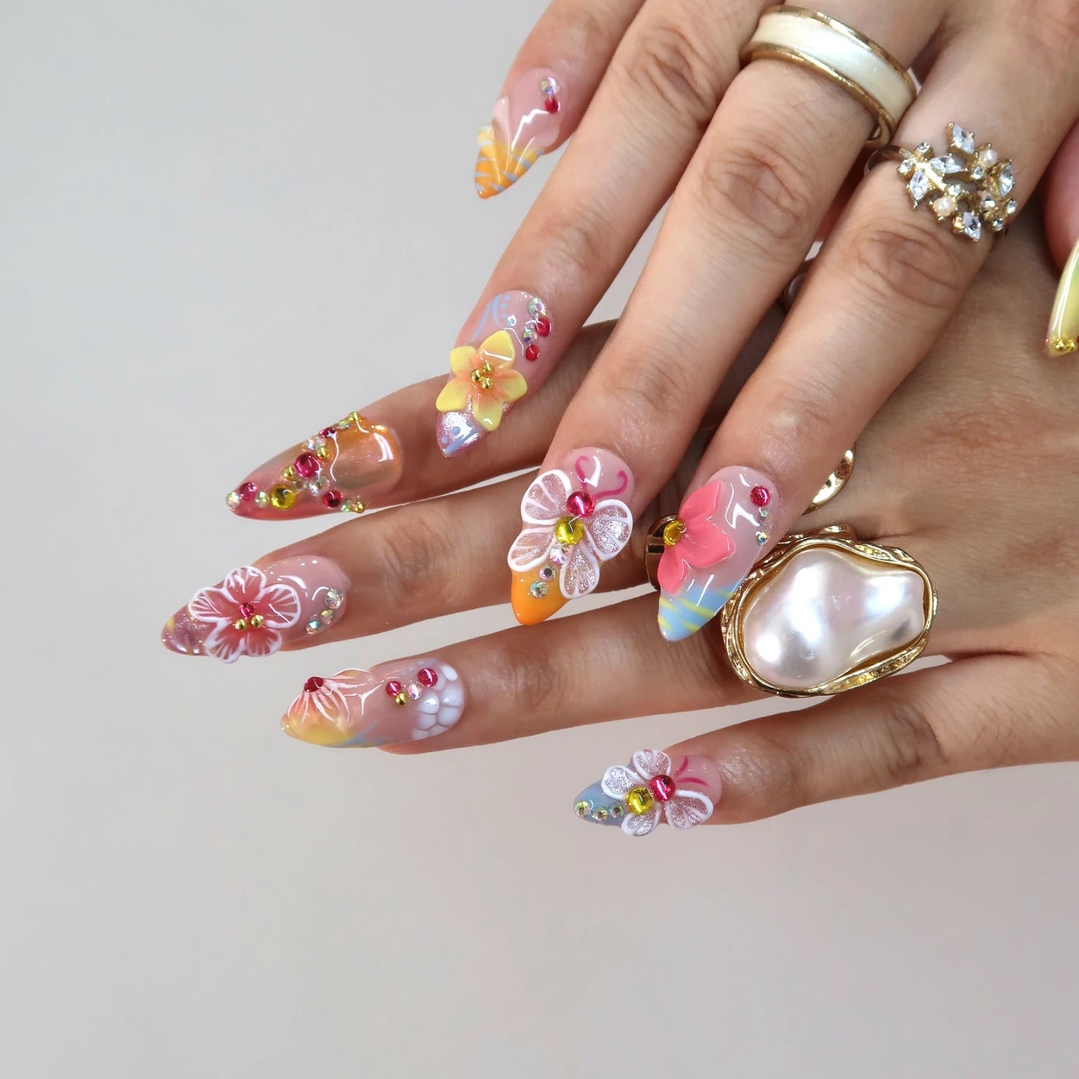 Fever Dream - Ersa Nails Red Yellow Nude PressOnNails