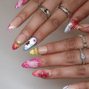 Flame of Passion - Ersa Nails Nude Pink Blue Yellow PressOnNails