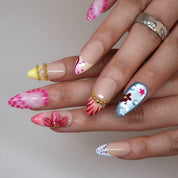 Flame of Passion - Ersa Nails Nude Pink Blue Yellow PressOnNails