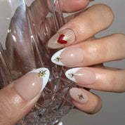 Flipped - Ersa Nails Nude White Red PressOnNails