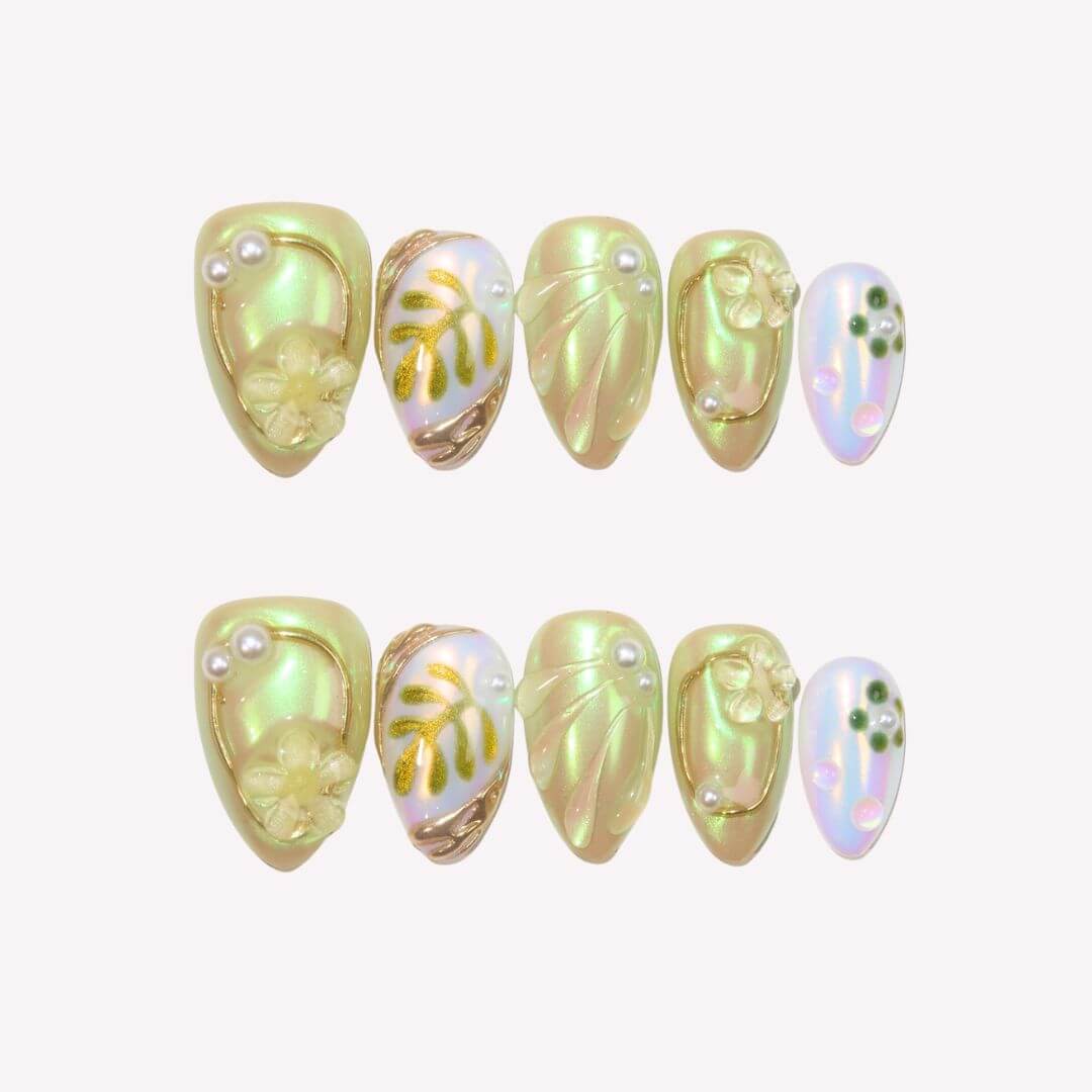 Flora’s Breath - Ersa Nails Jade White PressOnNails
