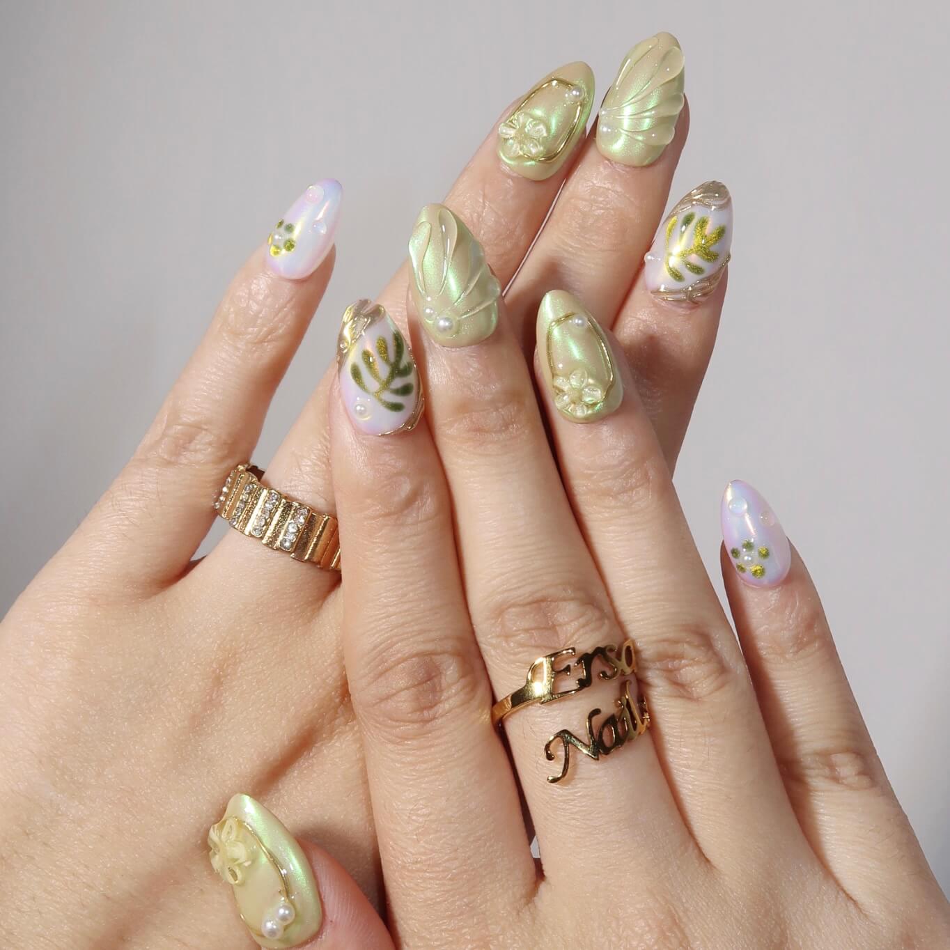 Flora’s Breath - Ersa Nails Jade White PressOnNails