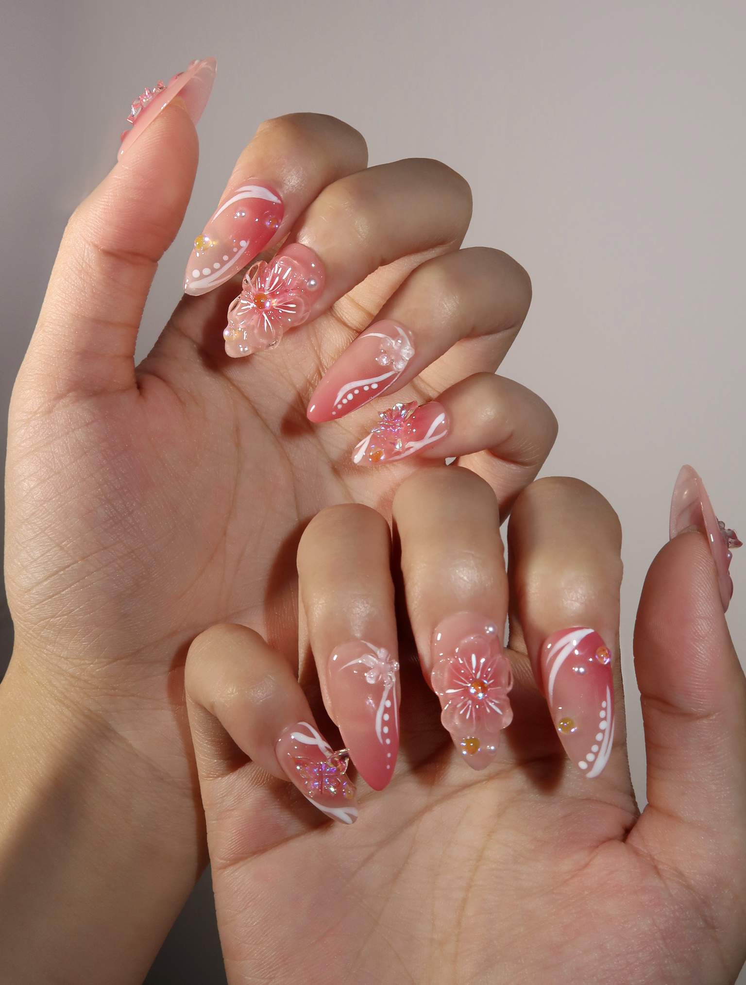 Floral Dreamland - Ersa Nails Nude Pink PressOnNails