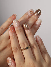 Floral Fantasy - Ersa Nails White Pink Gold PressOnNails