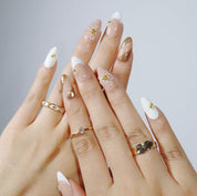 Flower Hour - Ersa Nails Nude White Gold PressOnNails