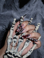 Flower of Revenge - Ersa Nails Nude Black Red PressOnNails