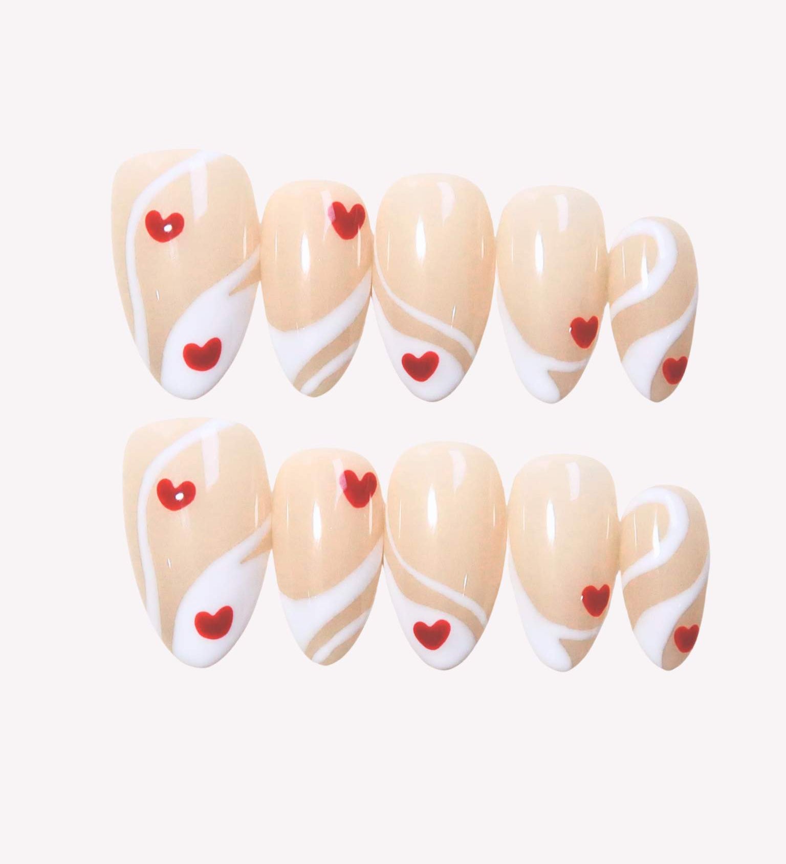 Foever in Love - Ersa Nails White Nude Short Almond PressOnNails