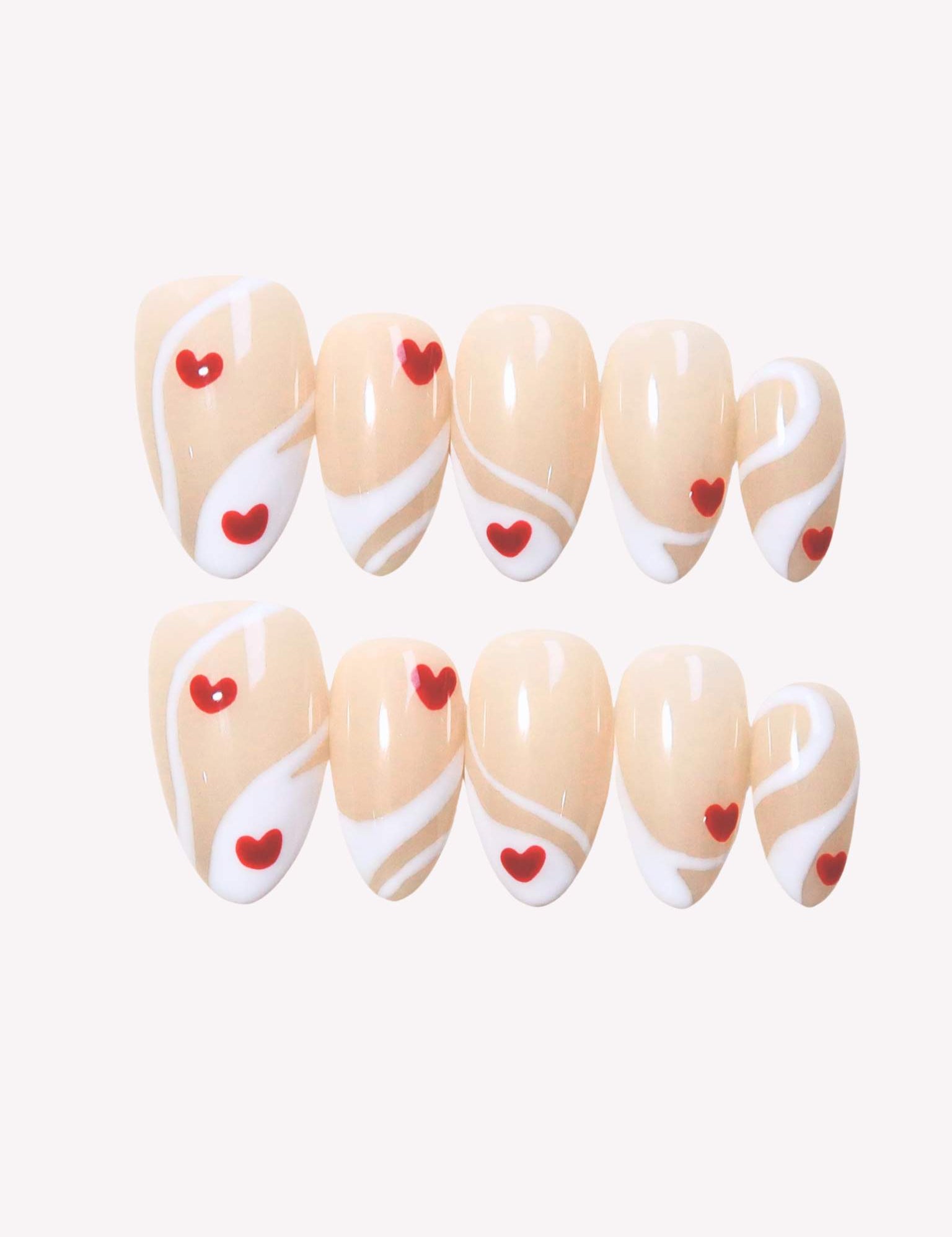 Foever in Love - Ersa Nails White Nude Short Almond PressOnNails