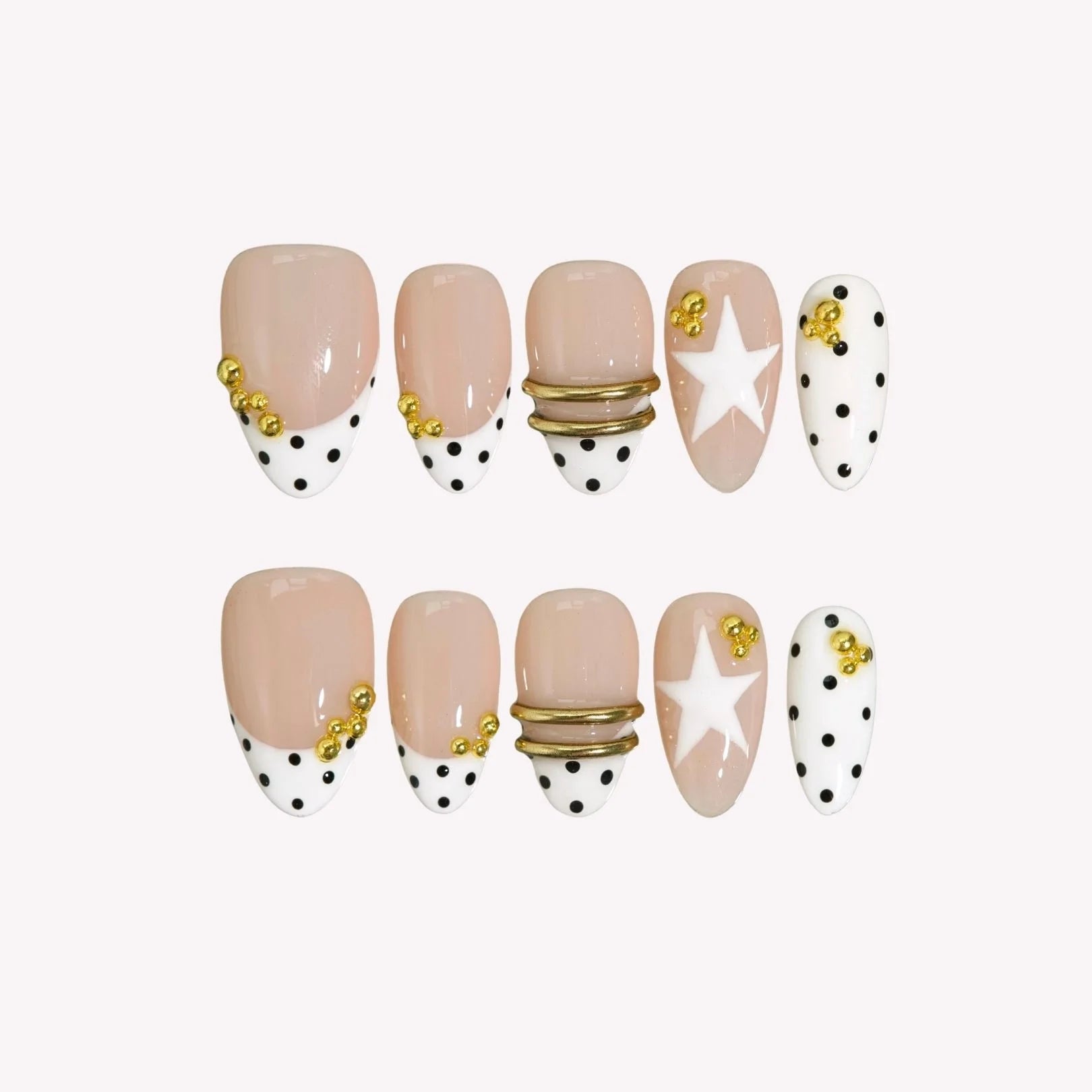 French Kiss - Ersa Nails White Nude Short Almond PressOnNails