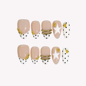 French Kiss - Ersa Nails White Nude Short Almond PressOnNails