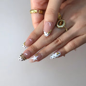 French Kiss - Ersa Nails White Nude Short Almond PressOnNails