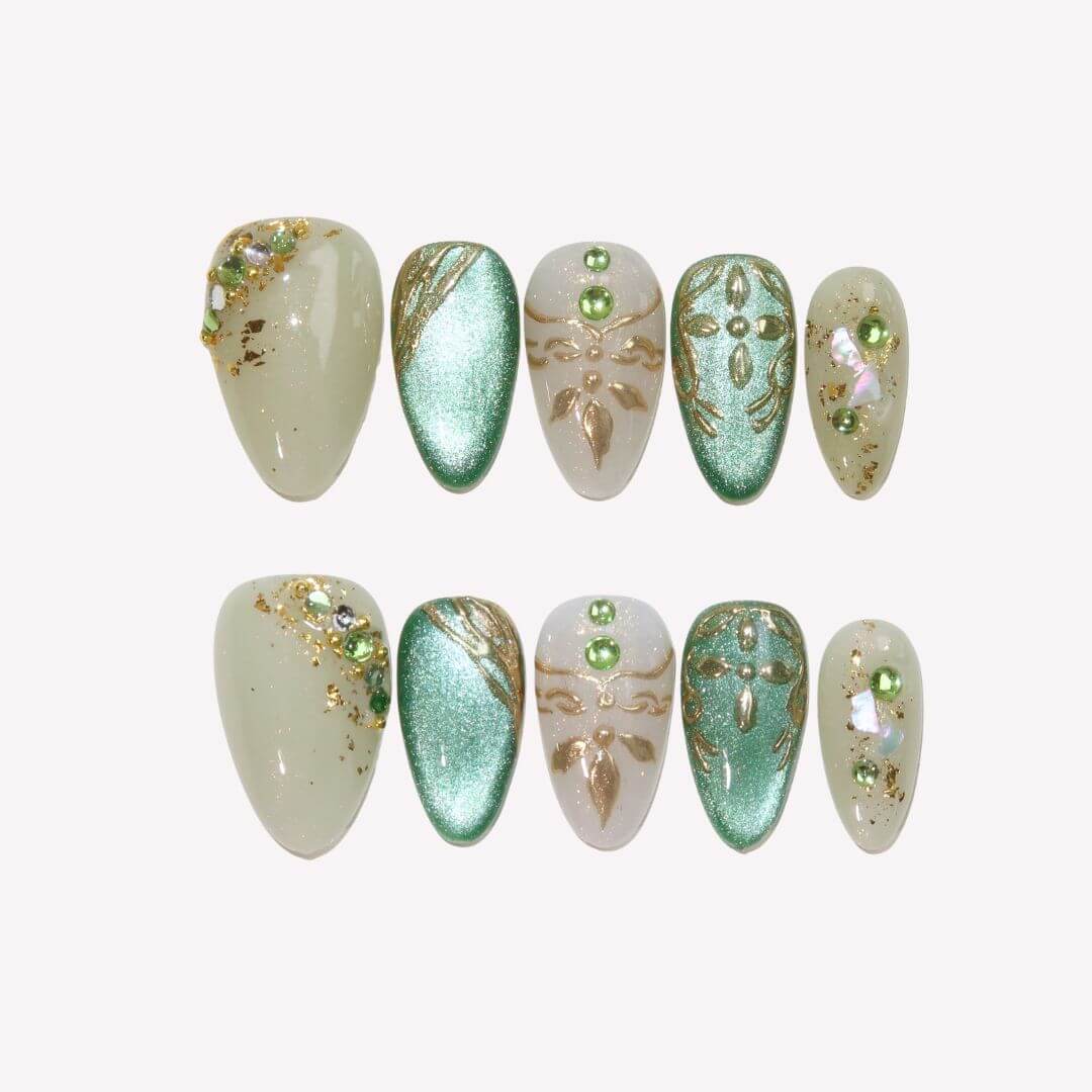 From the Garden - Ersa Nails Jade PressOnNails