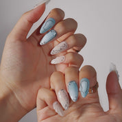 Frosted Pearl - Ersa Nails White Blue PressOnNails