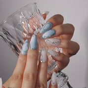 Frosted Pearl - Ersa Nails White Blue PressOnNails